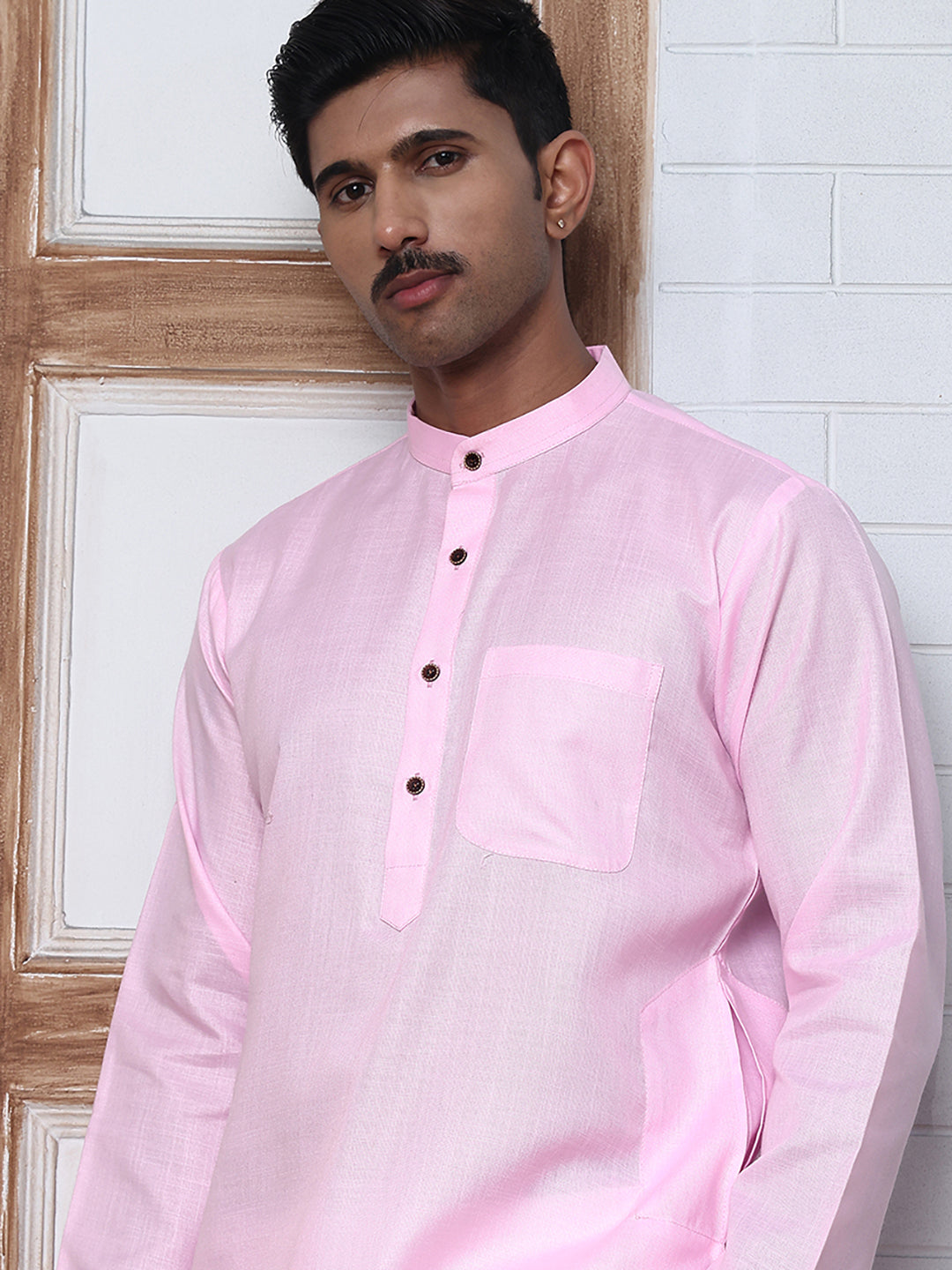 Solid Kurta for Men ( ANMKO 273Pink )  [RT] [H-3]