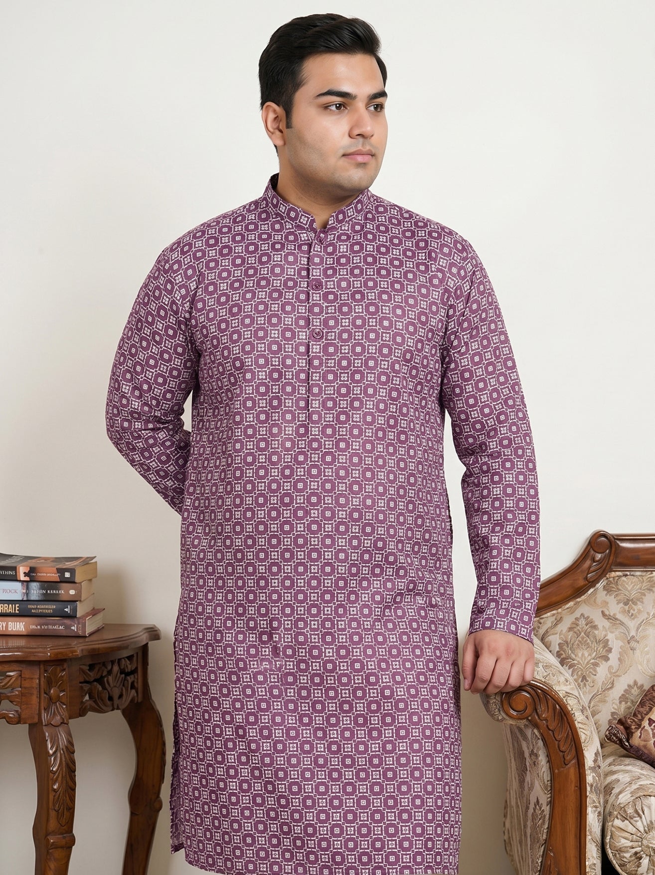 Men's Geometric Printed Kurta