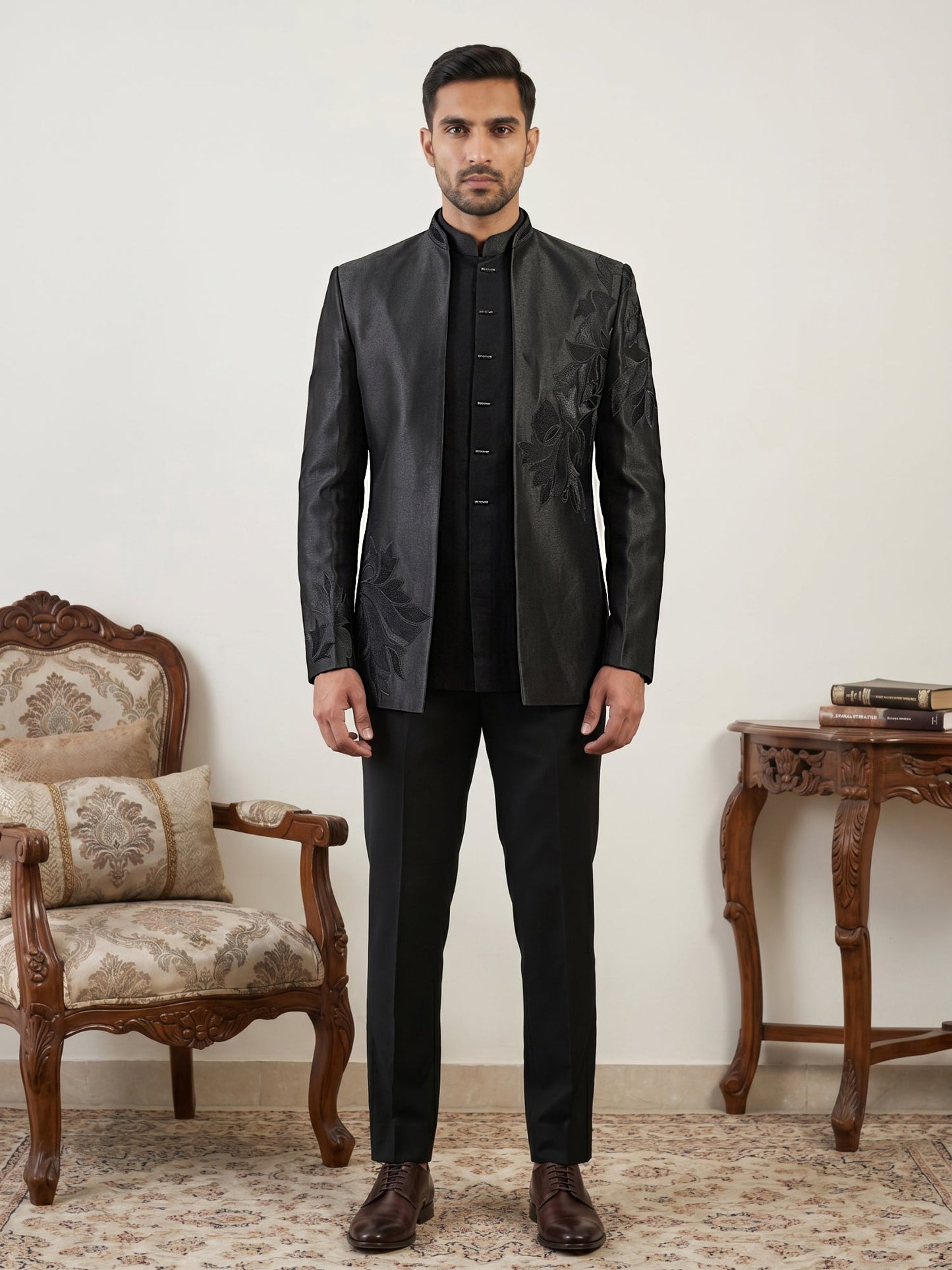Japanese Fabric Embroidered Indo-Western Set