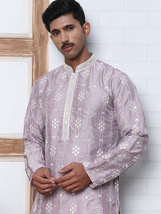 Festival Silk Blend Embroidered Kurtas ( ANMKO 276Purple )  [RT] [N-6]
