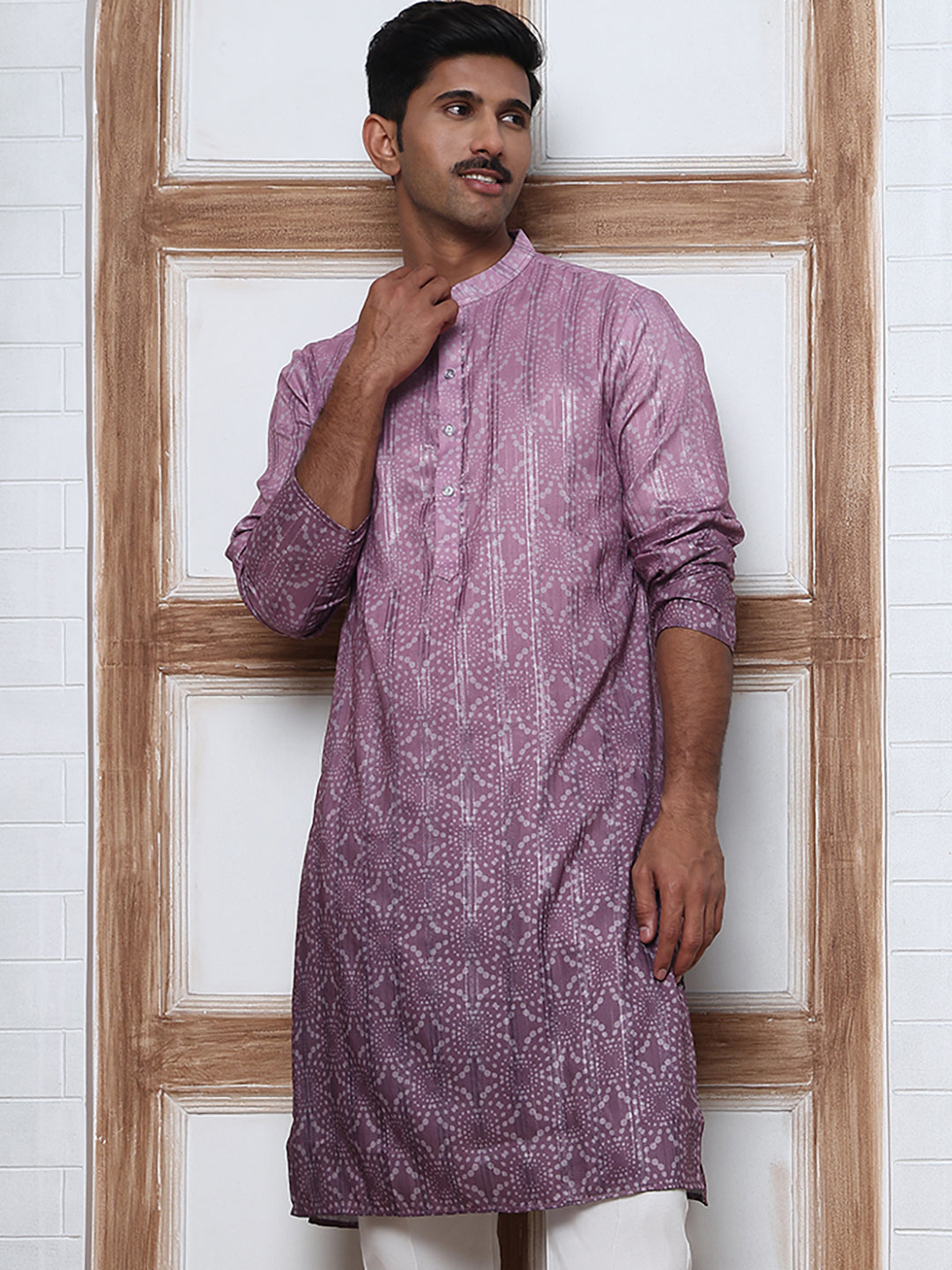 Bandhani Print Thread-Work Kurtas ( ANMKO 291Purple )  [RT] [L-5]
