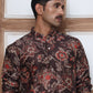 Cotton Blend Floral Printed Kurtas ( ANMKO 294Coffee )  [RT] [M-5]