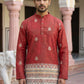 Men's Cotton Blend Printed Kurta ( 65KO 5589Red ) [FF] [H-6]