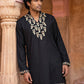 Japanese Fabric Designer Embroidered Kurta ( 65KO 5633 Black )