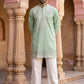 Embroidered Cotton Blend Kurta with Korean Pants ( 65KP PJ11W C 5639 Green )