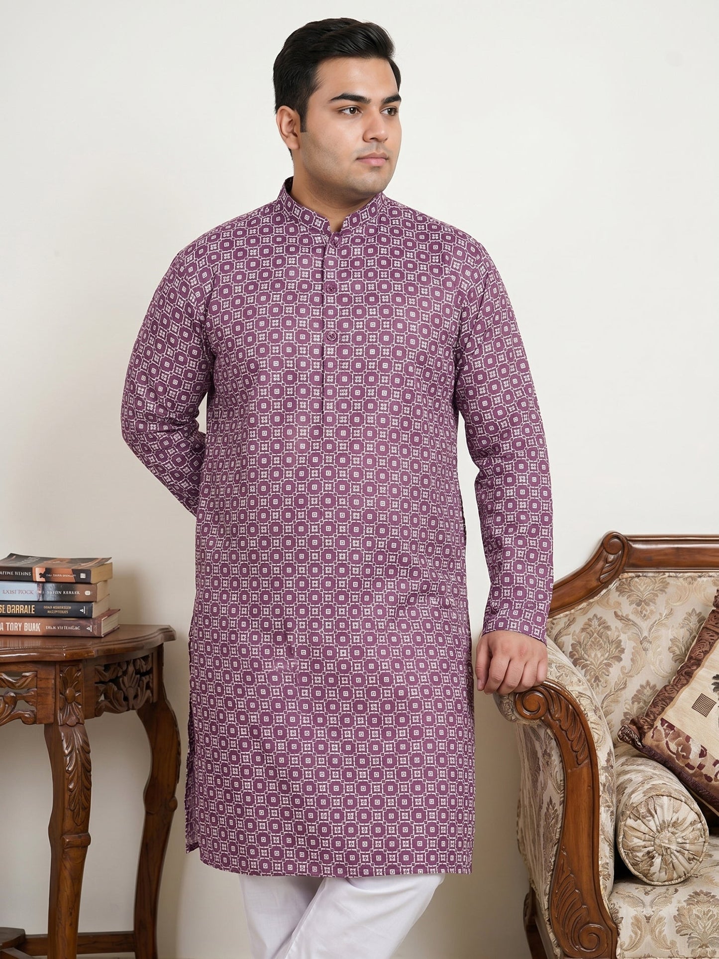 Men's Geometric Printed Kurta Set
