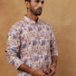 Cotton Blend Floral Printed Kurtas ( HOPKO 008Blue )  [RT] [O-2]