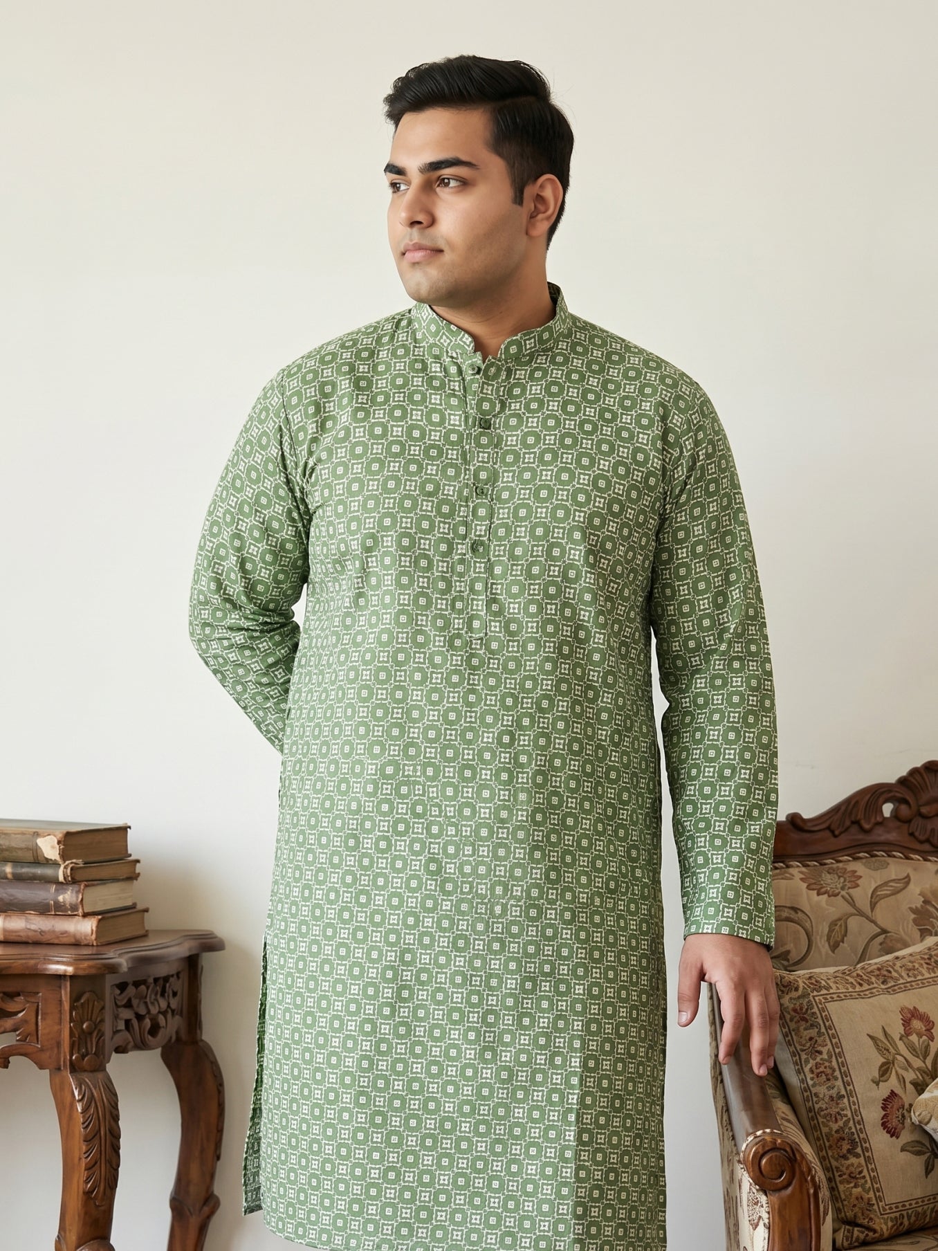 Men's Geometric Printed Kurta