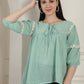 Green Peplum Women's Top