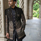Men’s Black Embroidered Indo-Western Set ( 50JIND 130Black S )