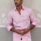 Satin Lycra Solid Casual Shirt for Men ( RDSH 008Pink )