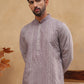 Men’s Silk Blend Embroidered Kurtas  ( HOPKO 003Purple )  [RT] [O-2]