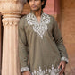 Embroidered Cotton Blend Kurta for Men ( 65KO 5635 Olive )