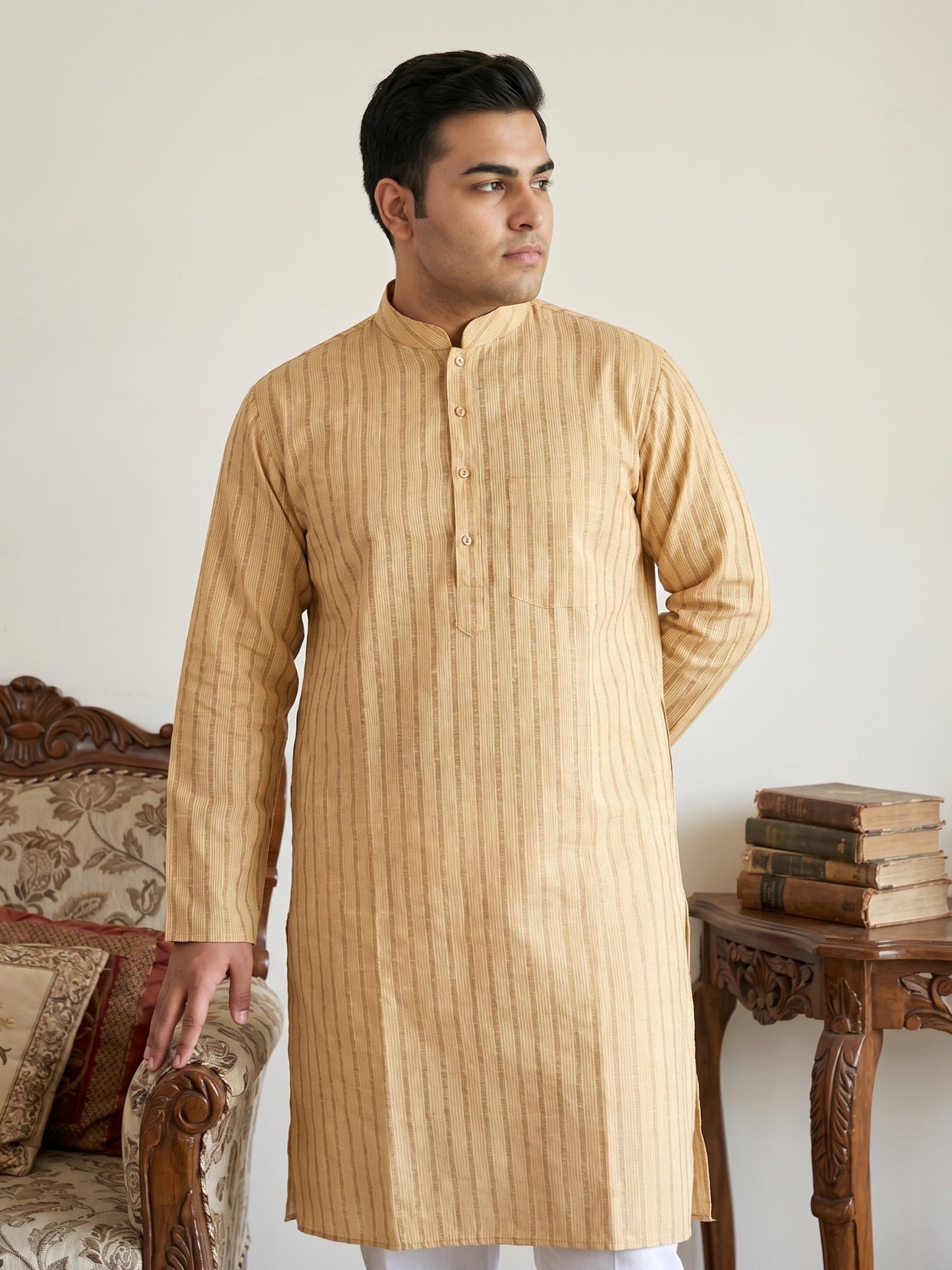 Men's Cotton Striped Kurta