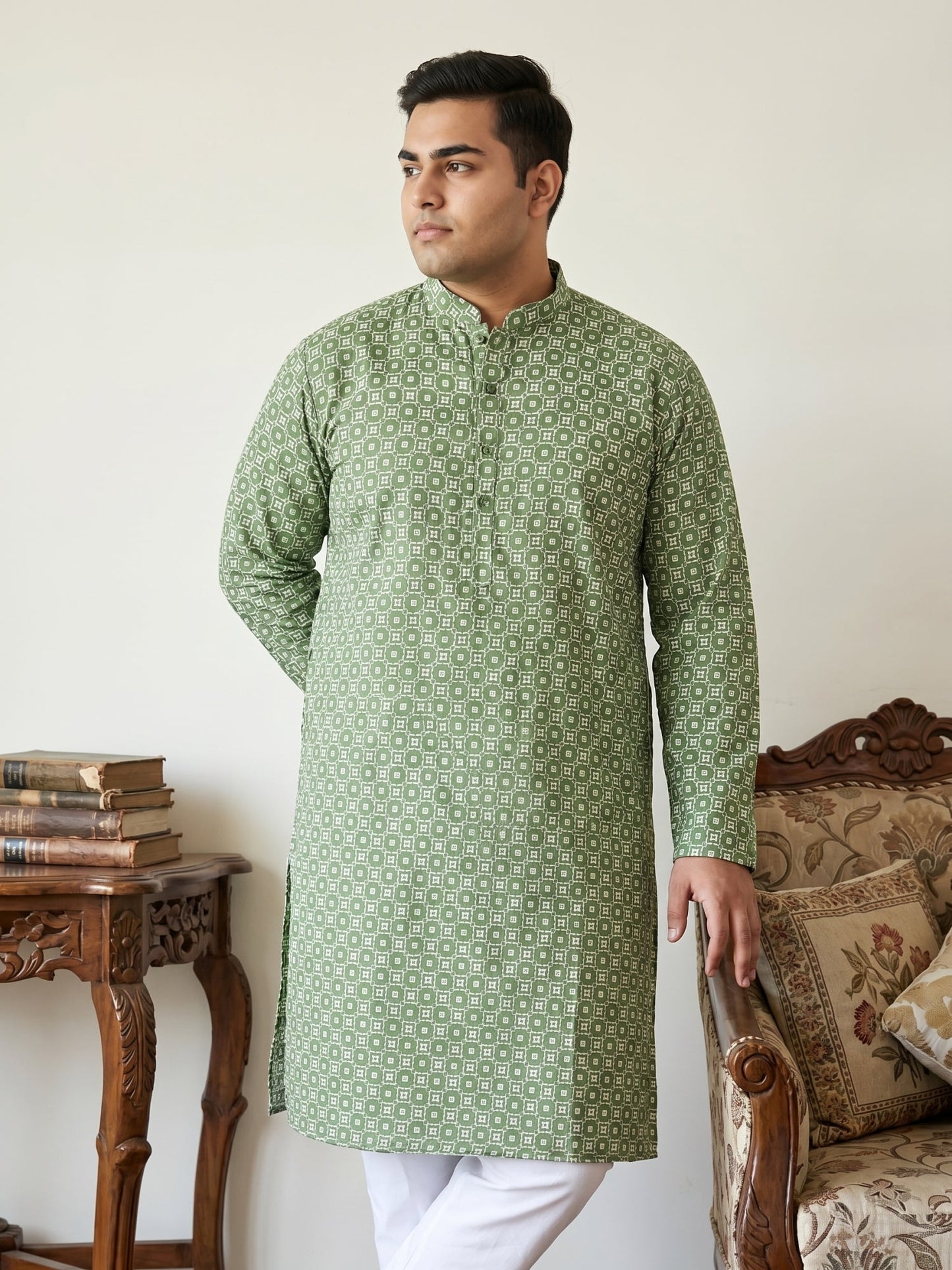 Men's Geometric Printed Kurta Set