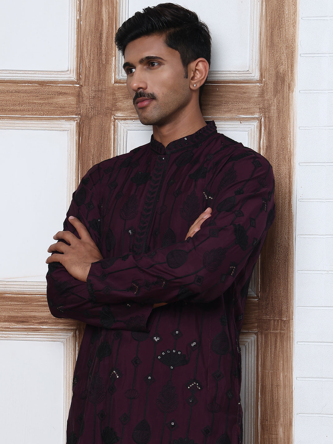 Festive Silk Blend Embroidered Kurtas ( HOPKO 011Purple )  [RT] [P-3]