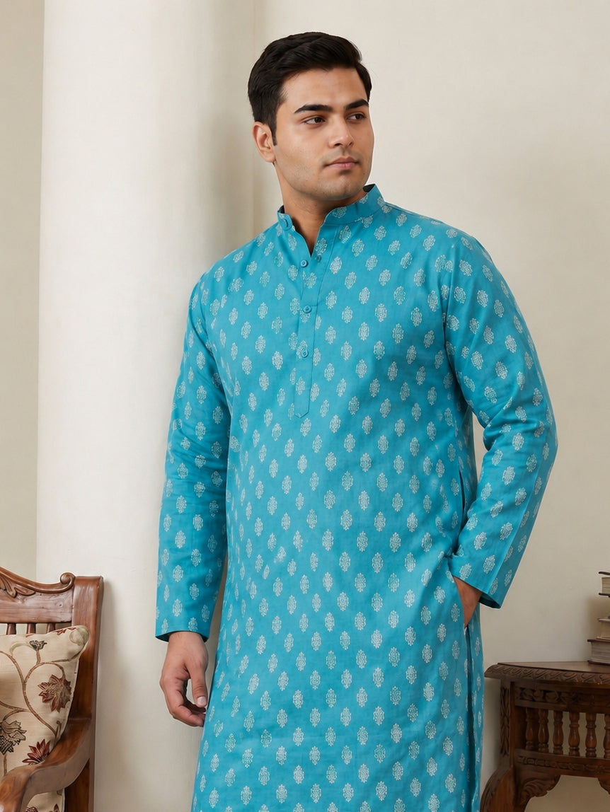 Floral Printed Kurta for Men