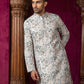 Silk Blend Floral Embroidered Kurta ( KO 5227White )