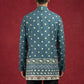 Men's Cotton Blend Printed Kurta ( 65KO 5593Teal ) [FF] [H-9]