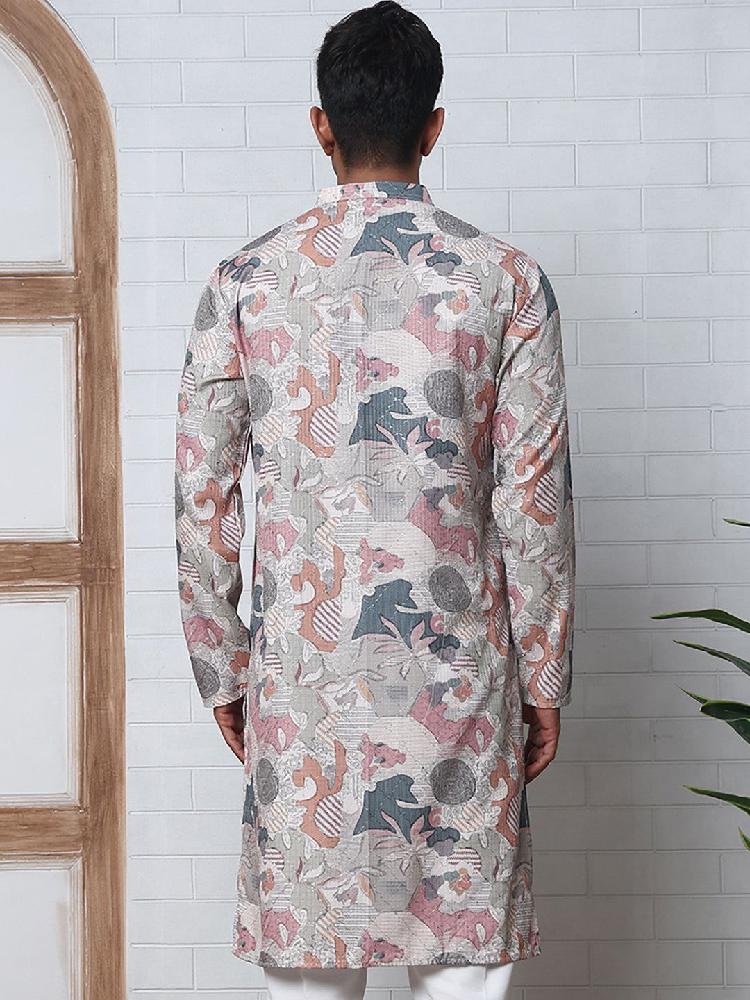 Thread Work & Printed Cotton Blend Kurtas ( ANMKO 297Multi )  [RT] [D-3]