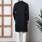 Men Silk Blend Ethnic Embroidered Kurtas ( HOPKO 012Black )  [RT] [P-3]