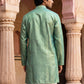 Silk Blend Embroidered Kurta for Men ( 65KO 5632 Green )