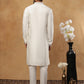 Silk Blend Floral Embroidered Kurtas ( HOPKO 005White )  [RT] [O-5]