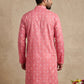 Men's Foil Print Traditional Kurta ( 65KO 5630 Coral )