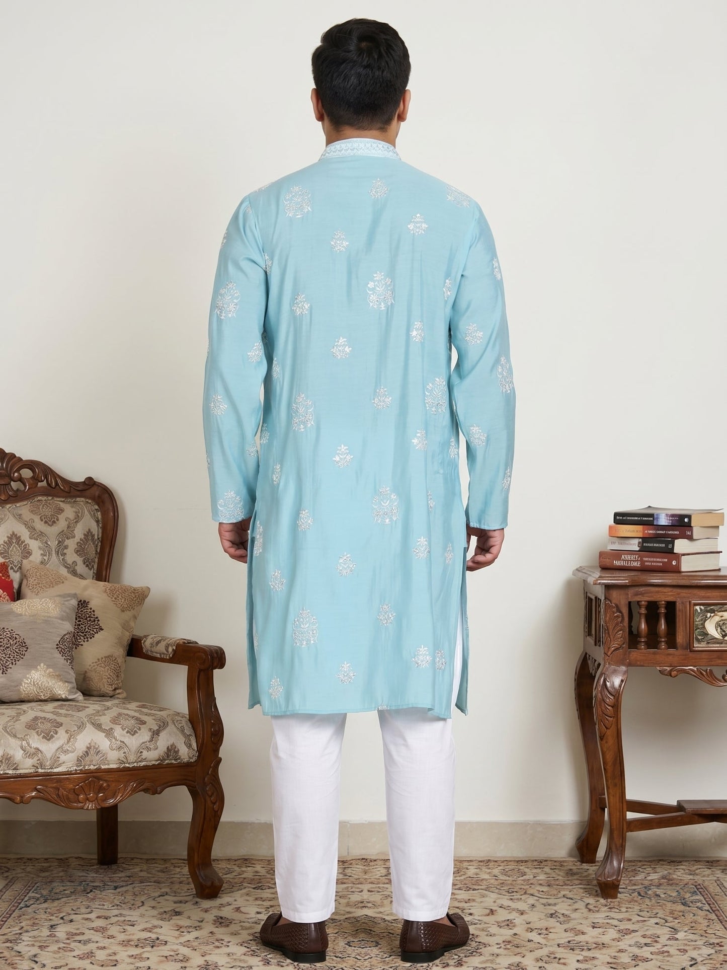 Embroidered & Sequin Kurta Pyjama With Dupatta