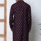 Men's Foil Printed Silk Blend Kurtas ( ANMKO 283Purple )  [RT] [L-2]
