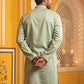 Embroidered Cotton Blend Kurta for Men ( 65KO 5639 Green )