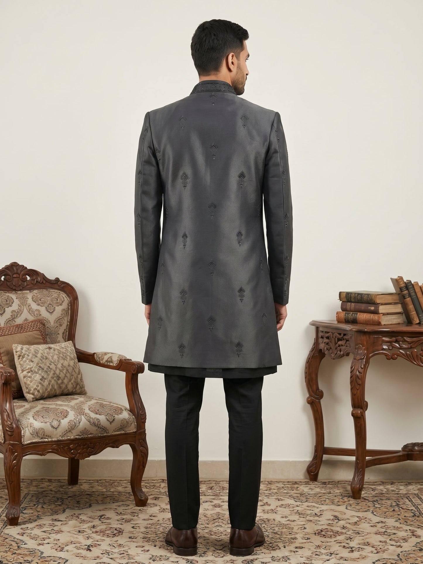 Men's Japanese Fabric Indo-Western Set