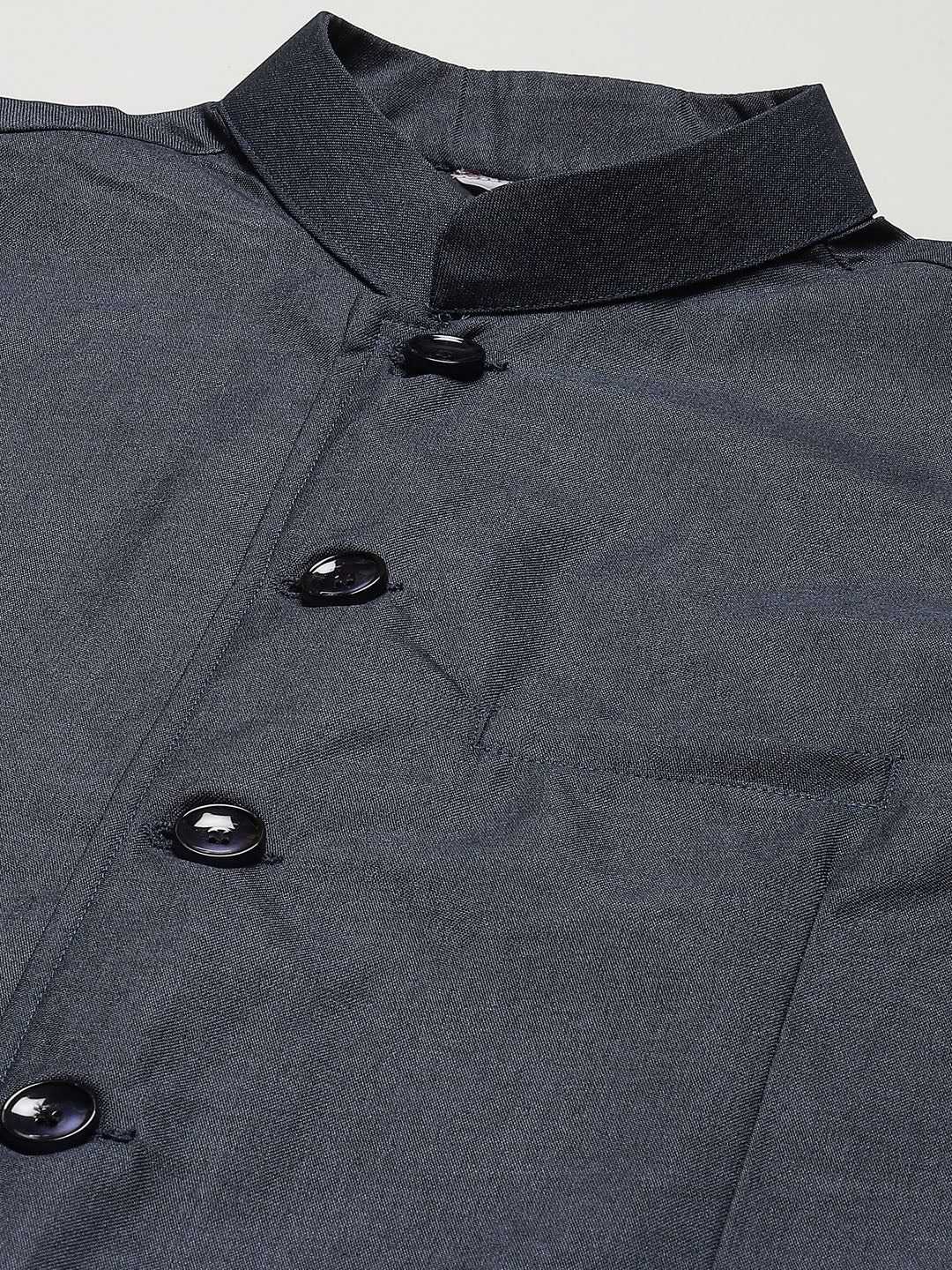 Men's Kurta Pyjama With Teal Blue Solid Nehru Jacket (JOKPWC W-F 4033 F )