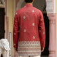 Men's Cotton Blend Printed Kurta ( 65KO 5589Red ) [FF] [H-6]