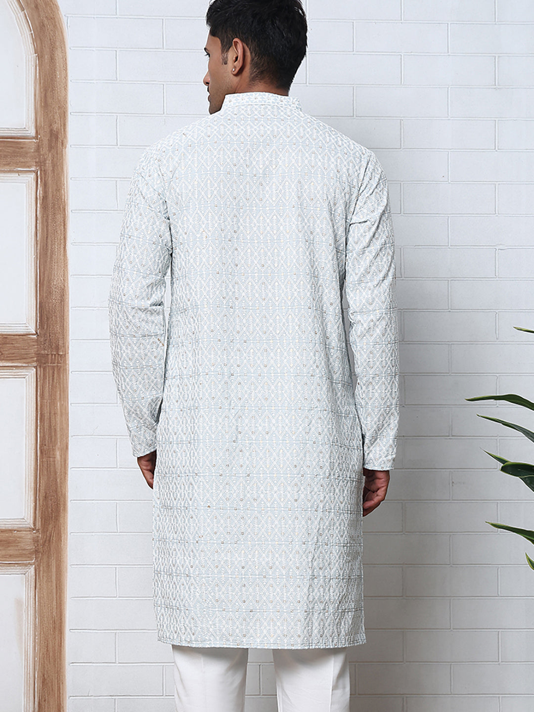 Embroidered Viscose Rayon Kurta ( ANMKO 280Blue )  [RT] [M-6]