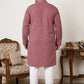 Magenta Embroidered and Sequence Kurta with Pyjama