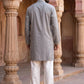 Cotton Blend Embroidered Kurta with Korean Pants ( 65KP PJ11W B 5634 Brown )