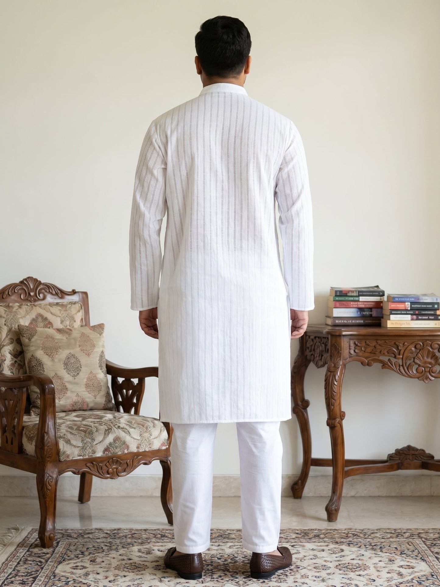 Men's Cotton Striped Kurta Pyjama Set