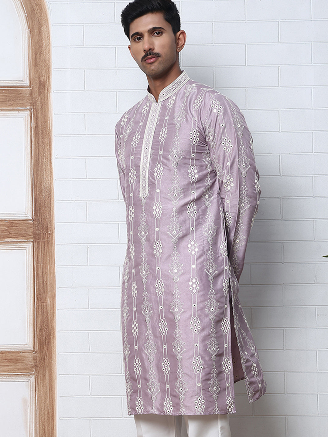 Festival Silk Blend Embroidered Kurtas ( ANMKO 276Purple )  [RT] [N-6]