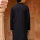 Japanese Fabric Designer Embroidered Kurta ( 65KO 5633 Black )