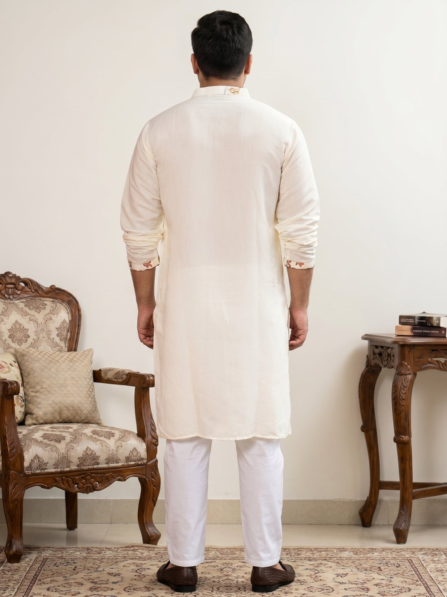 Floral Embroidered and Sequins Kurta Set