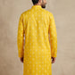 Men's Foil Print Traditional Kurta ( 65KO 5630 Yellow )