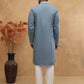 Silk Blend Elegant Thread Work Kurtas ( HOPKO 006Blue )  [RT] [O-7]