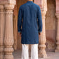 Cotton Blend Embroidered Kurta with Korean Pants ( 65KP PJ11W B 5634 Peacock )