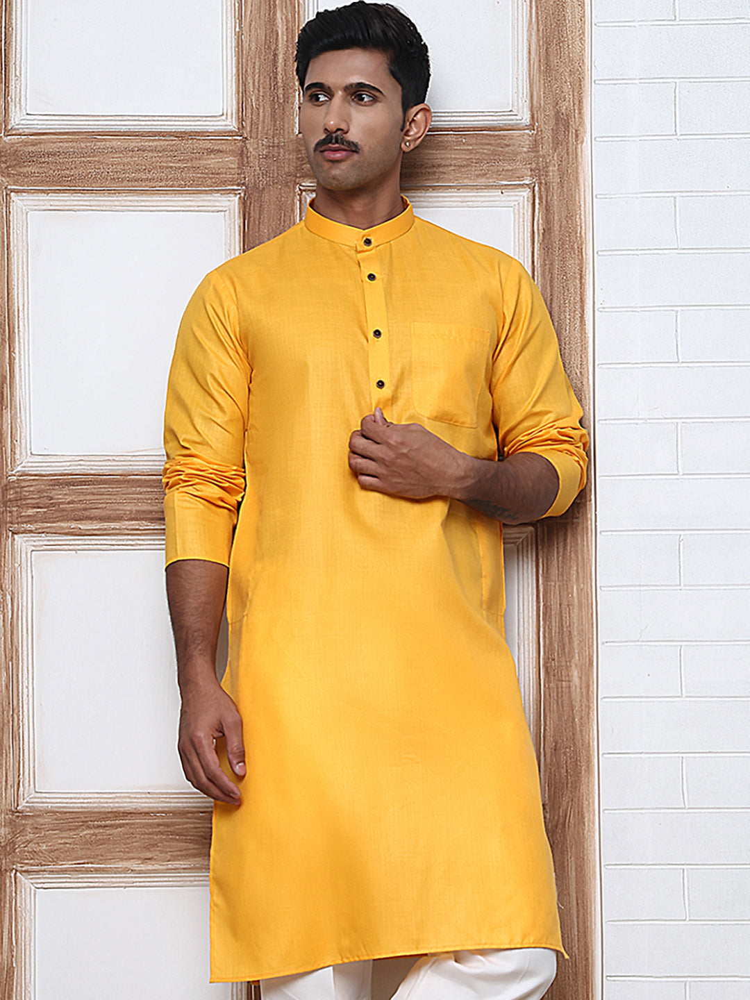 Solid Kurta for Men ( ANMKO 273Mustard )  [RT] [H-3]