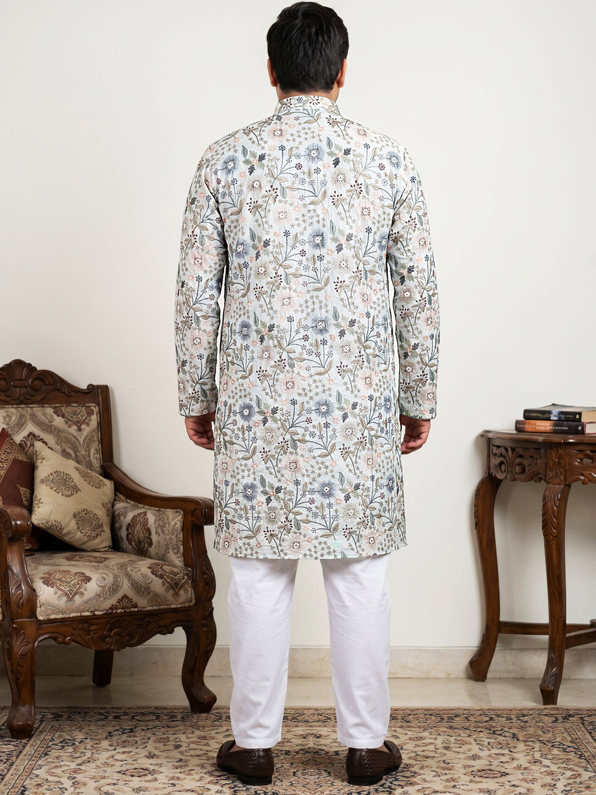 Embroidered Kurta Set For Men ( JOKP P 5227White XXLxx )