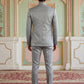 Men Woven Jacquard Indo-Western Set ( 50JIND 155Grey S )