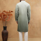 Silk Blend Elegant Thread Work Kurtas ( HOPKO 004Green )  [RT] [O-4]
