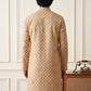 Men's Foil Print Traditional Kurta ( 65KO 5642 Peach )