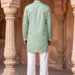 Embroidered Cotton Blend Kurta with Korean Pants ( 65KP PJ11W C 5639 Green )